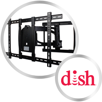 Dish Logo and TV Mount Dish Logo and TV Mount